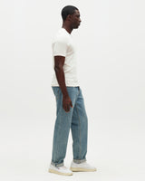 Cole - Off White Ribbed Cotton T-Shirt