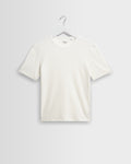 Cole - Off White Ribbed Cotton T-Shirt