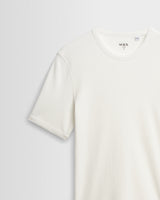 Cole - Off White Ribbed Cotton T-Shirt