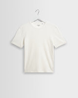 Cole - Off White Ribbed Cotton T-Shirt