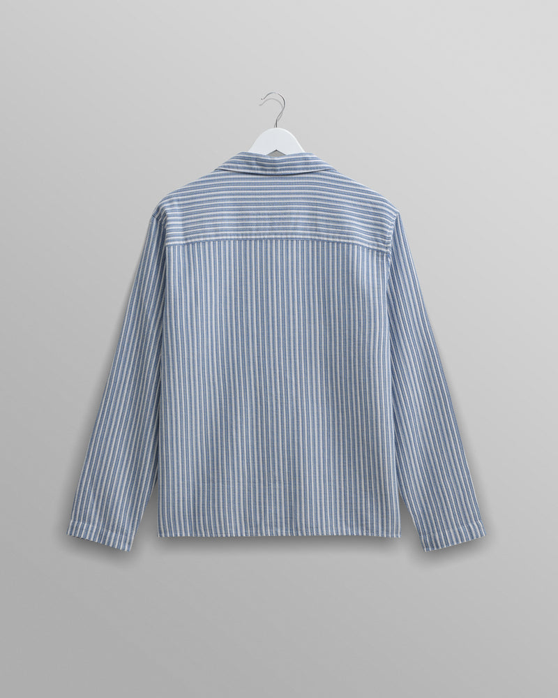 Corey Shirt White/Blue Twisted Stripe