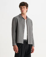 COREY L/S SHIRT MINI CHECK BLACK / ECRU