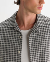 COREY L/S SHIRT MINI CHECK BLACK / ECRU