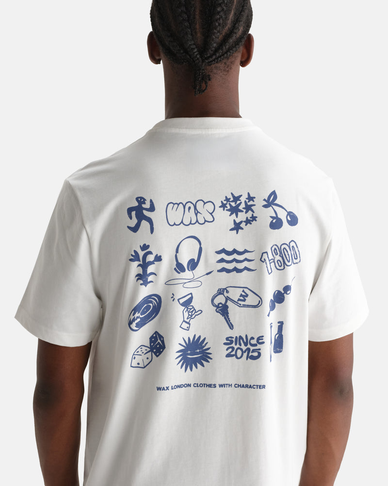 Men's Off White Grid Sketch Graphic T-Shirt | Wax London