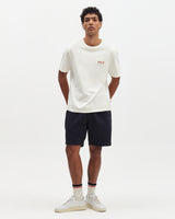 Dean - Ecru And Rust Grid Embroidered T-Shirt