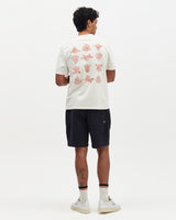 Dean - Ecru And Rust Grid Embroidered T-Shirt