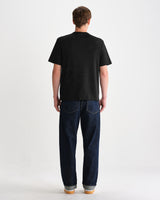 Dean – Angerautes Kurzarm-T-Shirt in Schwarz