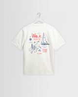 Dean - Off White And Multicolour Sailing Map Print T-Shirt
