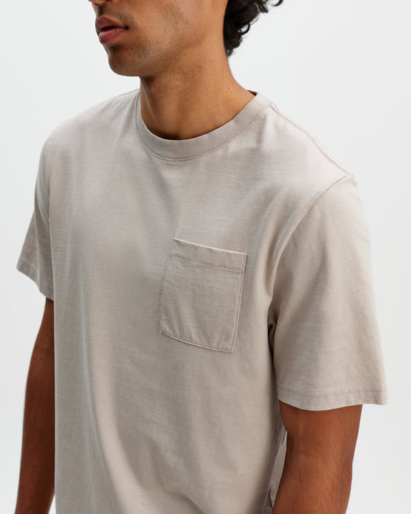 Dean - Washed Clay Compact Cotton Pocket T-Shirt