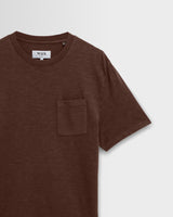 Dean - Brown Slub Cotton Pocket T-Shirt
