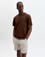 Dean - Brown Slub Cotton Pocket T-Shirt