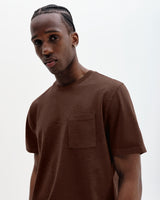 Dean - Brown Slub Cotton Pocket T-Shirt