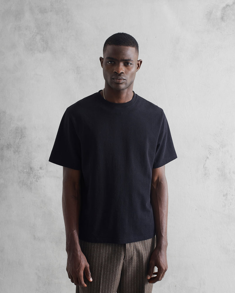 Dean T-Shirt Textured Black & Wax London