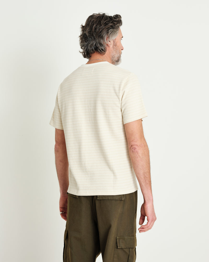 Dean T-Shirt Ecru Tonal Stripe
