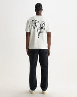 Dean - Off White And Black Painted Flower Print T-Shirt