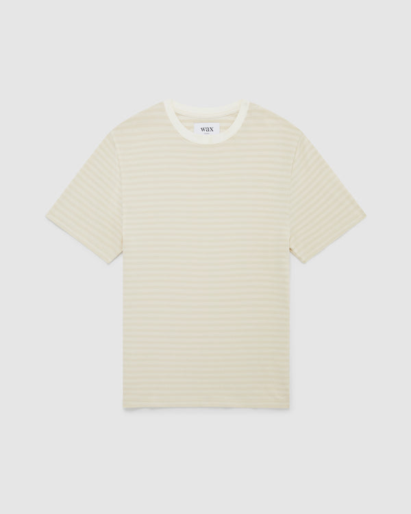Dean T-Shirt Ecru Tonal Stripe