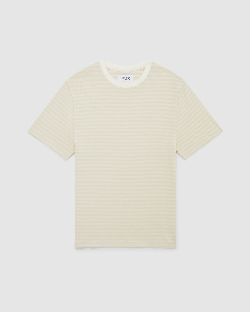Dean T Shirt Ecru Tonal Stripe