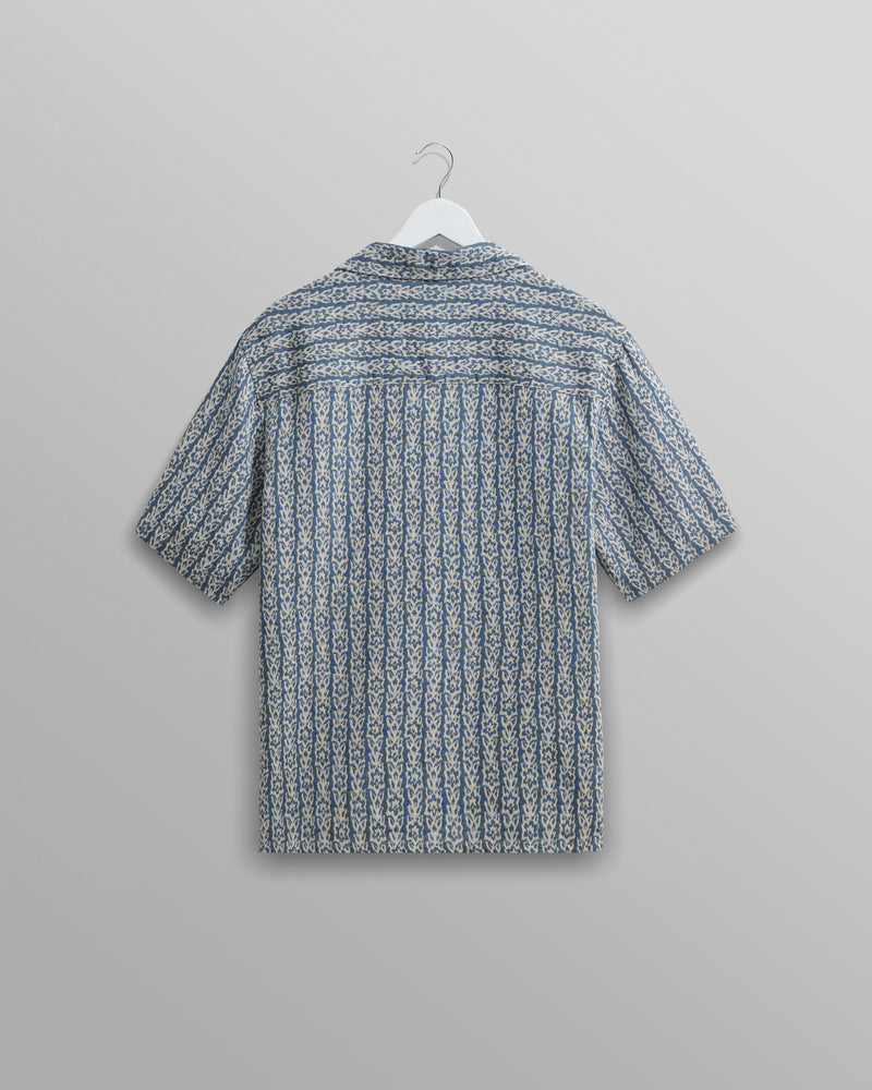 Didcot Shirt Blue/Ecru Floral Stripe