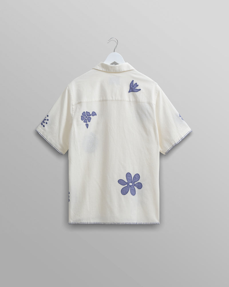 Didcot Shirt Ecru/Blue Doodle Applique