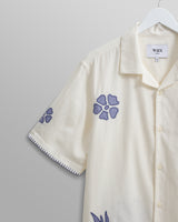 Didcot Shirt Ecru/Blue Doodle Applique