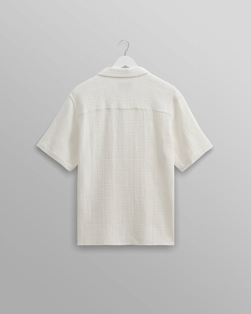 Didcot Shirt White Patchwork Waffle