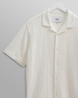Didcot Shirt White Patchwork Waffle
