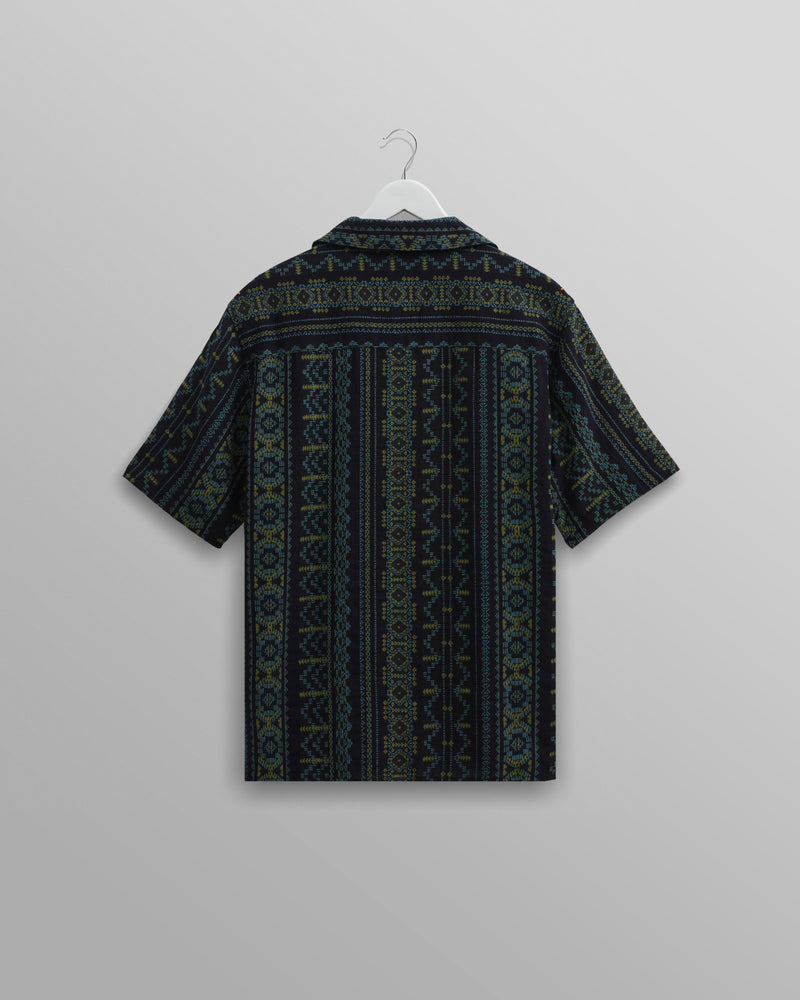 Didcot Shirt Navy/Lime Green Aztec