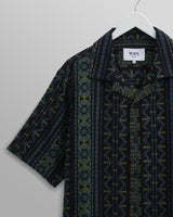 Didcot Shirt Navy/Lime Green Aztec