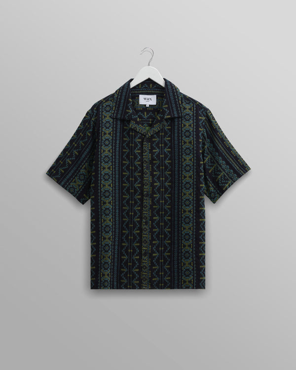 Didcot Shirt Navy/Lime Green Aztec