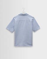 Didcot - Blue And Ecru Seersucker Stripe Short-Sleeve Shirt