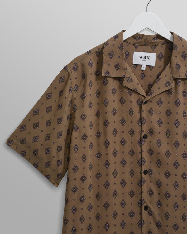 Didcot Shirt Taupe Ditsy Tile