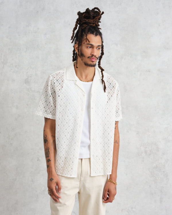 Didcot Shirt White Corded Lace