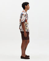 Didcot - Ecru And Multicolour Abstract Shapes Short-Sleeve Shirt