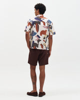 Didcot - Ecru And Multicolour Abstract Shapes Short-Sleeve Shirt
