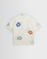 Didcot - Ecru And Multicolour Floral Applique Short-Sleeve Shirt