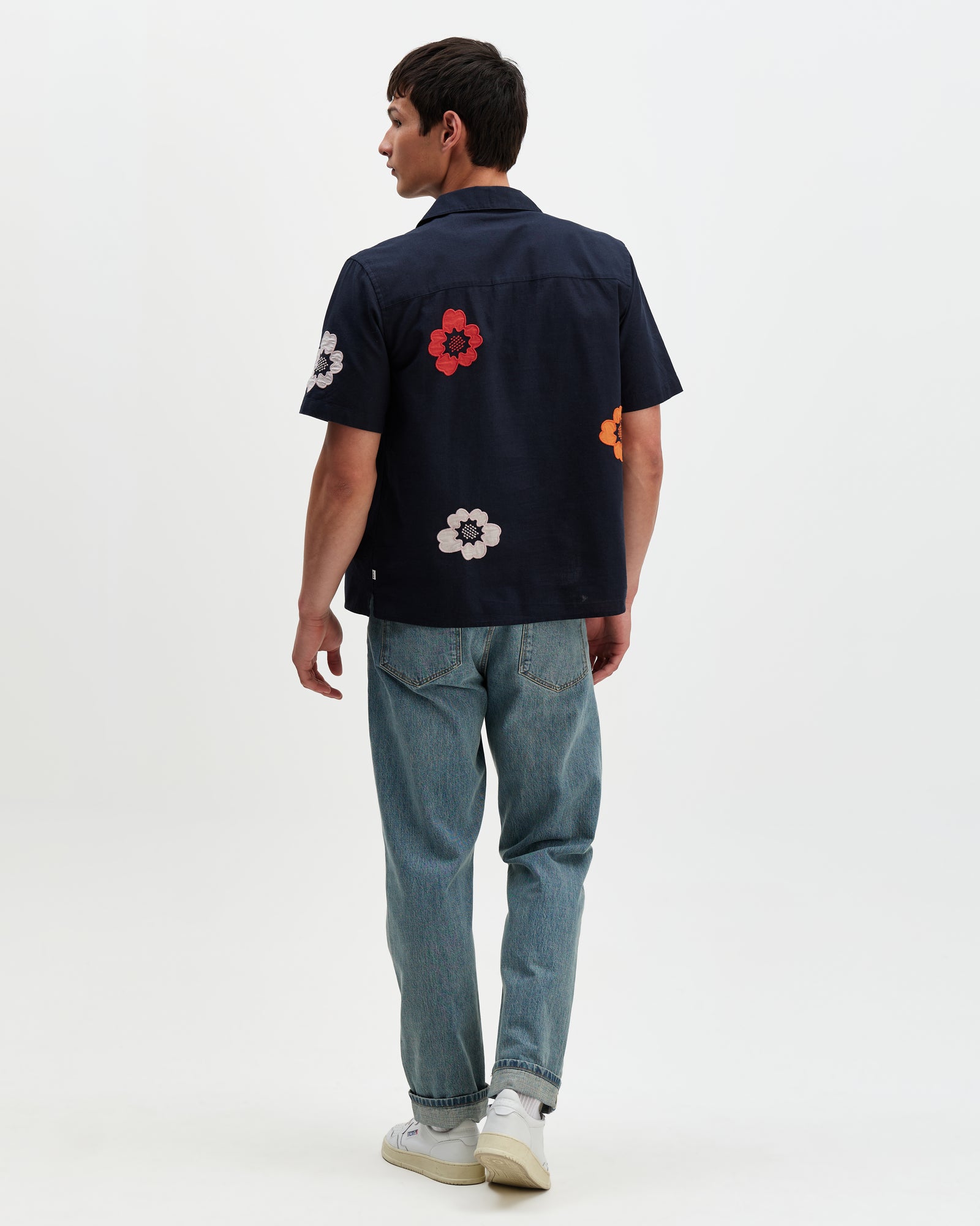 【ネイビー（40）】Flower Mock Shirt S/S 210977-2000-2000?v=