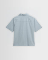 Didcot - Blue And Ecru Floral Applique Short-Sleeve Shirt