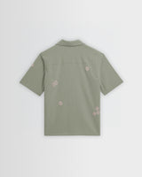 Didcot - Sage And Ecru Scribble Applique Short-Sleeve Shirt