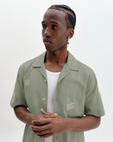 Didcot - Sage And Ecru Scribble Applique Short-Sleeve Shirt