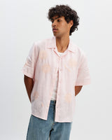 Didcot - Pink Flower Embroidered Short-Sleeve Shirt