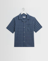 Didcot - Blue Tile Print Short-Sleeve Shirt
