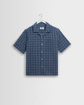 Didcot - Blue Tile Print Short-Sleeve Shirt