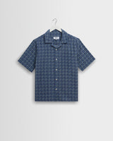 Didcot - Blue Tile Print Short-Sleeve Shirt