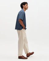 Didcot - Blue Tile Print Short-Sleeve Shirt