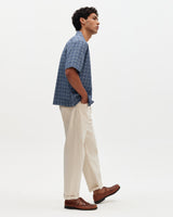 Didcot - Blue Tile Print Short-Sleeve Shirt