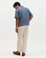 Didcot - Blue Tile Print Short-Sleeve Shirt