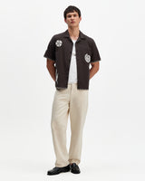Didcot - Black Doodle Applique Short-Sleeve Shirt