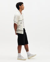 Didcot - Ecru And Navy Grid Flower Short-Sleeve Shirt