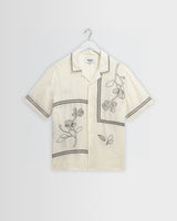 Didcot - Ecru And Navy Grid Flower Short-Sleeve Shirt