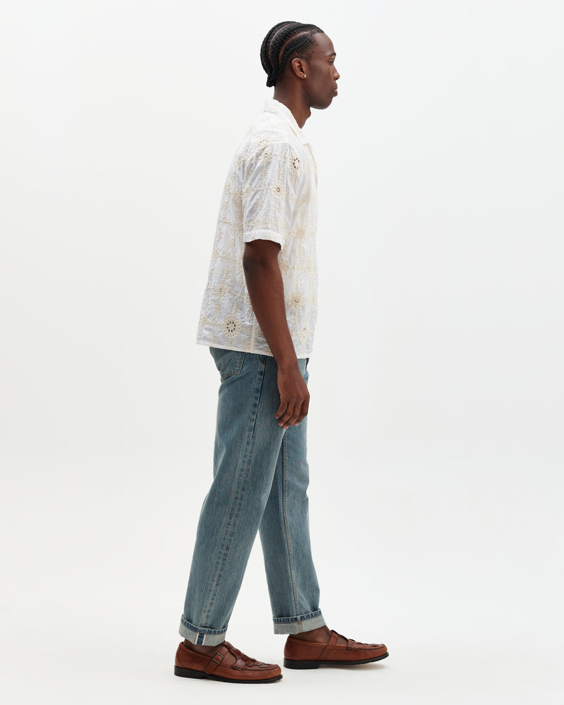 Men's White Lace Short-Sleeve Shirt | Wax London